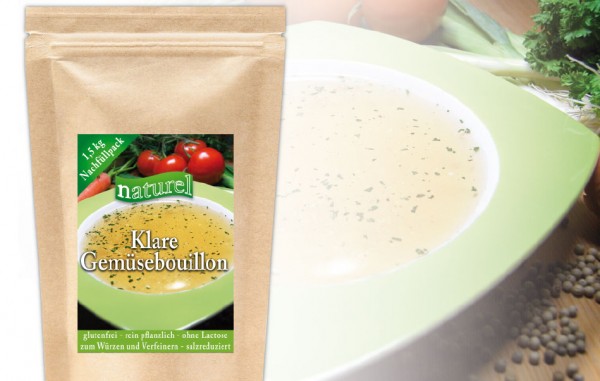 Klare Gemüsebouillon 1,5 kg Nachfüllbeutel | Suppen | naturel