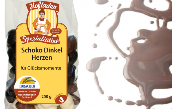 Dinkel Schoko Herzen gemischt 250g